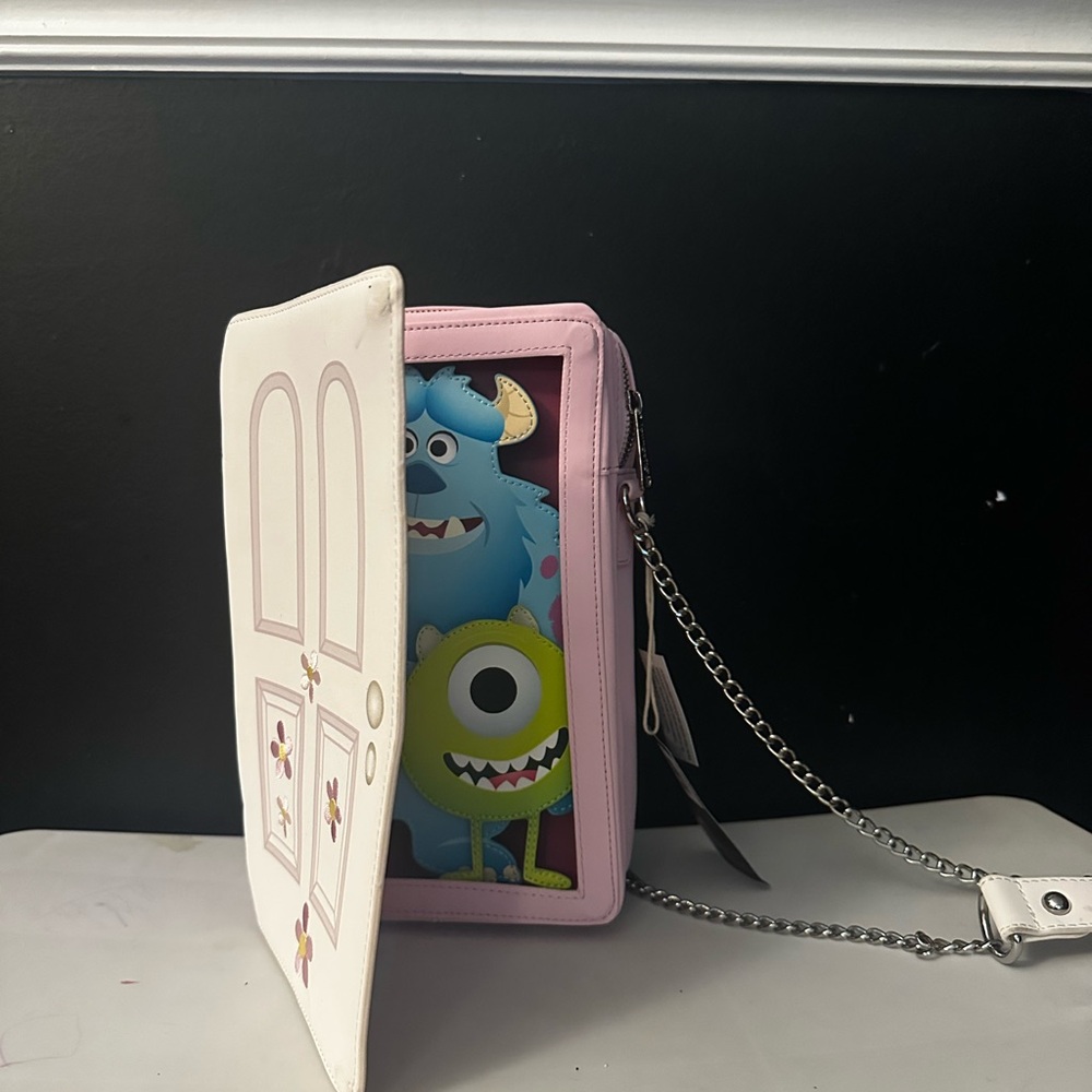 Loungefly Pink and White Monsters Inc. Crossbody Bag